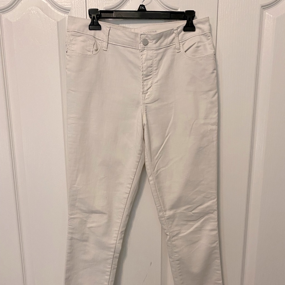 White Rockstar Mid-Rise Skinny Jeans 10–Long